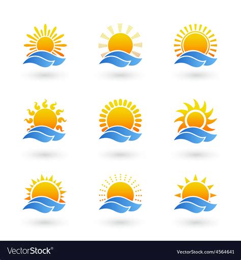 Sunrise Or Sunset Icons Royalty Free Vector Image