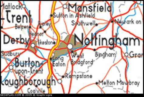 Map Of Nottingham England Uk Map Uk Atlas