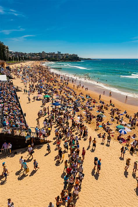 A Large Crowd On The Beach During The Australian Open Of Surfing At