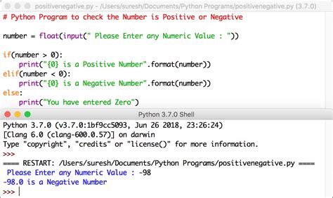 For example, 1.0 is a float that also represents an integer. Python Program to check Number is Positive or Negative