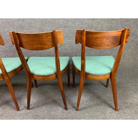 Vintage Mid Century Modern Walnut Declaration Dining Chairs By Drexel