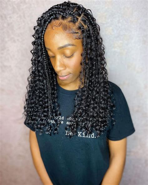 Boho Knotless Braids Box Braids Hairstyles For Black Women Girls