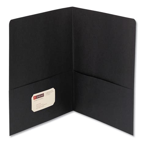 Two Pocket Folder Textured Paper 100 Sheet Capacity 11 X 85 Black