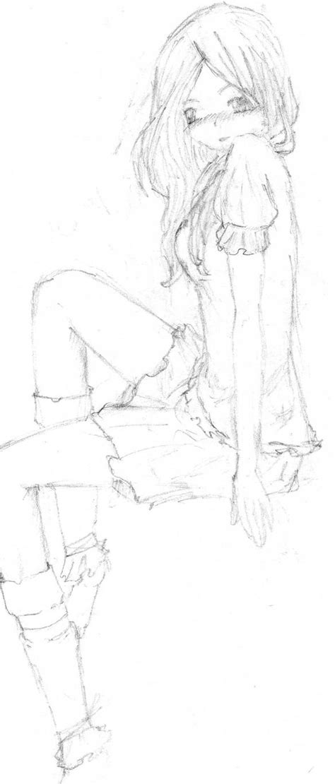 Sketch Sitting Girl By Metamoor27 On Deviantart