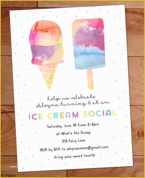 Ice Cream Social Invitation Template Free Of Ice Cream Party Invitation