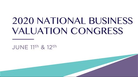2020 National Business Valuation Congress Save The Date June 11th And 12th Cbv Institute