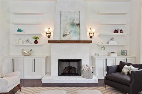 Consider what you will be using the room for. Fireplace mantel with built in cabinets living room ...