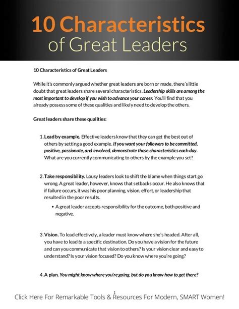 top 10 qualities of a great leader