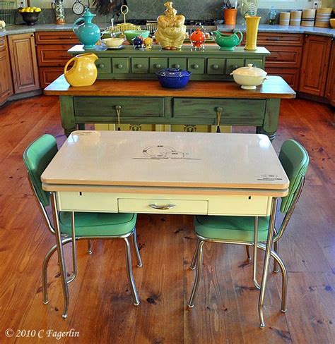 Retro kitchen table of proposed kitchens, pastels like baby pink, beige, blue, lilac and yellow, are present in a retro setting. 248 best images about chrome kitchen dinette table and ...