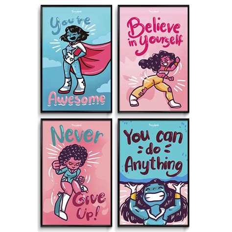 Super Powerful Girls Posters With Motivational And