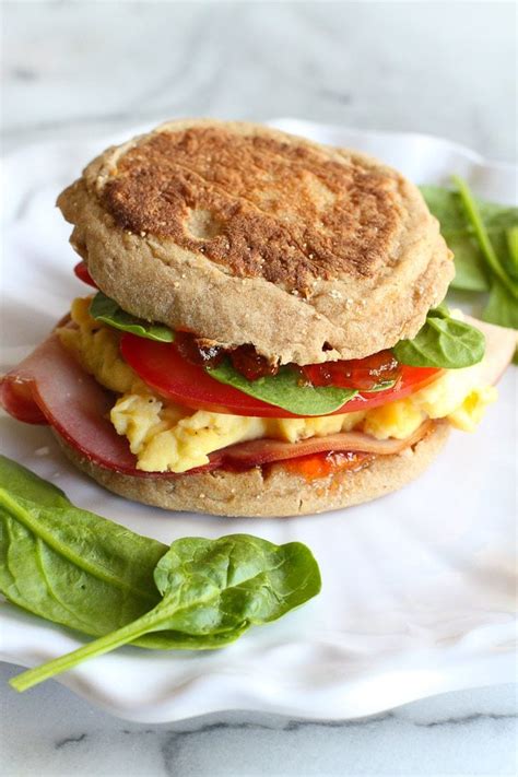 Egg Breakfast Sandwich With Pepper Jelly And Spinach