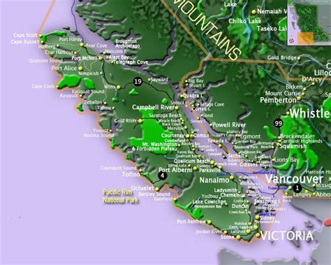 Map Of Vancouver Island And Gulf Islands Bc Maps Go Bc Travel