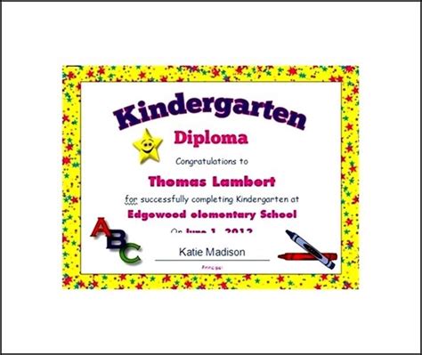Free Editable Kindergarten Diploma Certificate Sample Templates