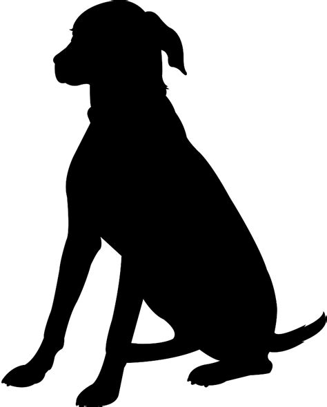 Sitting Dog Silhouette Free Vector Silhouettes