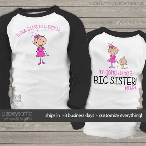 Big Sister Shirt Stick Figure Secret I M Going To Be A Etsy