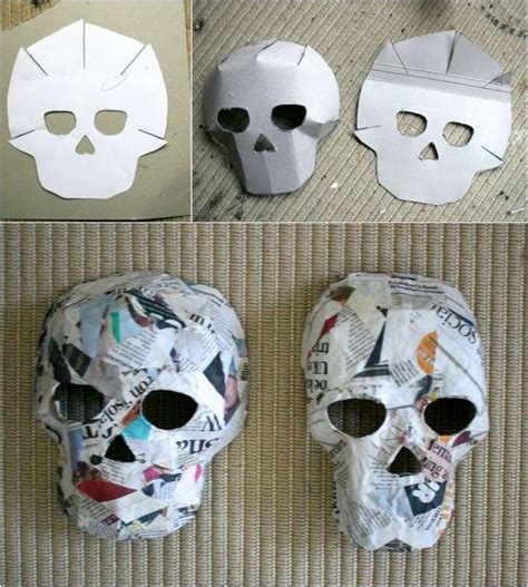 Templates And Instructions For Paper Mache Masks In 2020 Halloween