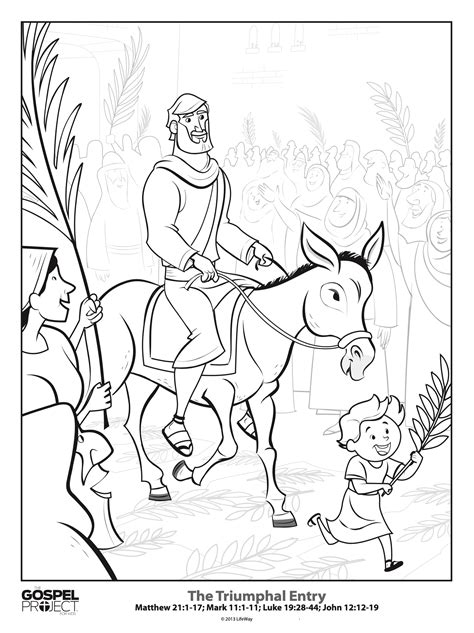 Jesus Triumphal Entry Coloring Page Coloring Pages