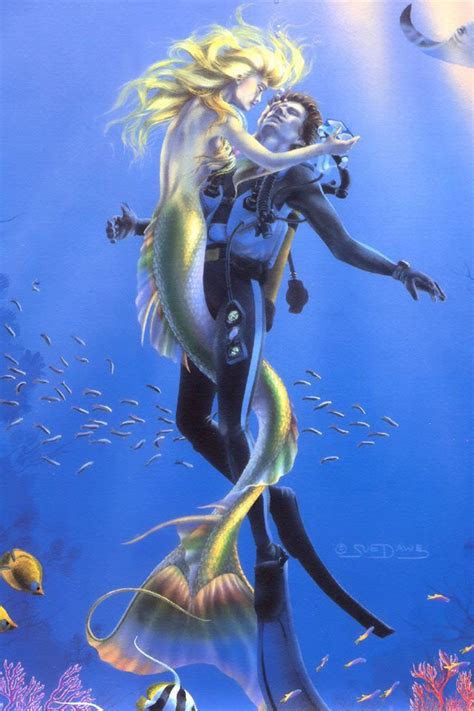 Fantasy Mermaids Kissing Mermaid And Merman Kissing Mermaid Kiss Download Wallpaper For