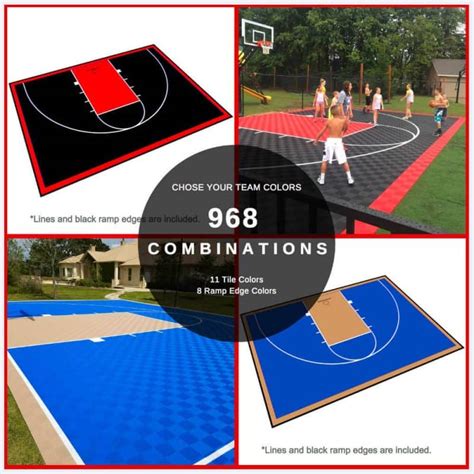 Half Court Basketball Floor 46x30 Kit Modutile Sport Tiles