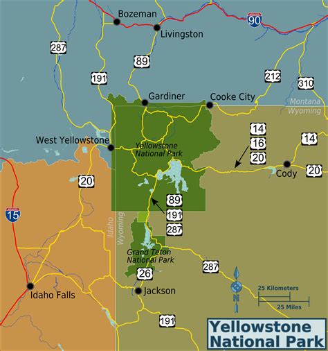 Yellowstone Map Yellowstone National Park History Pacific Brochure