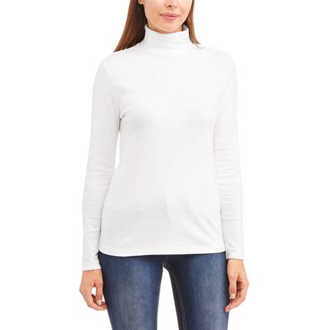 White Stag Womens Long Sleeve Mock Neck T Shirt