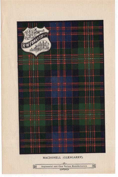 1907 Scottish Clan Tartans Print Original Antique Historic Etsy