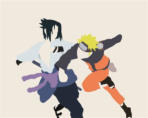 Sasuke And Naruto Fighting Minimalism Wallpaper By Laurens Adoptables