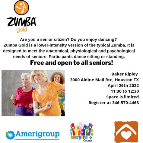Zumba Gold Free And Open To All Seniors East Aldine Management District