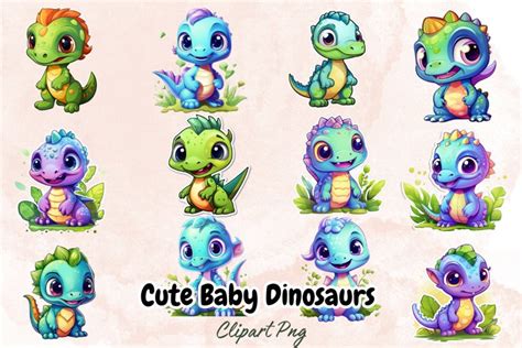 Cute Baby Dinosaurs Stickers Bundle Bundle