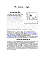The Sunspot Cycle Docx The Sunspot Cycle Sunspot Numbers In Shortly After Viewing The Sun