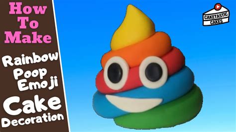 Rainbow Poop Cake Tutorial Poop Emoji Cake Topper Cake Decorating