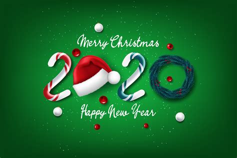 2020 New Year And Christmas Card 667884 Vector Art At Vecteezy