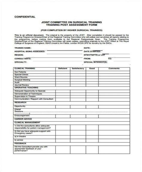 Initial Assessment Form Template