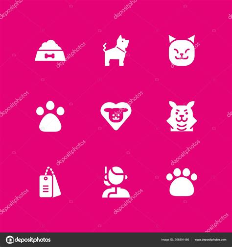Dog Icon Set Cat Wolf Dog Vector Icon Graphic Design Stock Vector Image