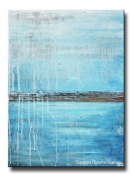 Original Art Blue Abstract Painting Ocean Blue Textured