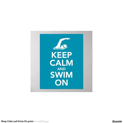 keep calm and swim on print zazzle