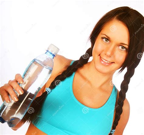 Sporty Woman With Mineral Water Stock Photo Image Of Mineral Clean