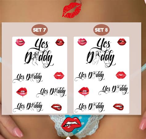 Sets Of Adult Yes Daddy Temporary Tattoos Tramp Etsy