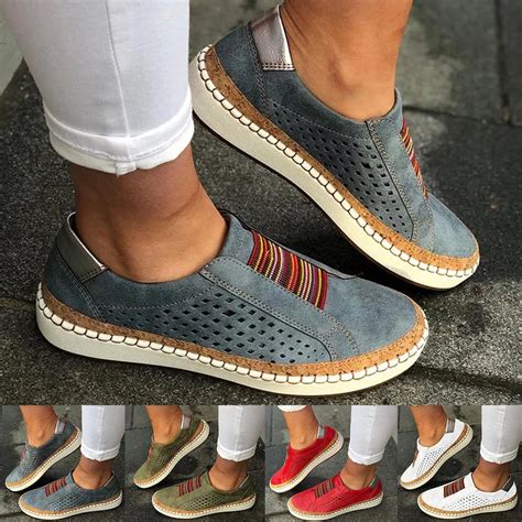 Women Slip On Sneakers Shallow Loafers Vulcanized Shoes Breathable