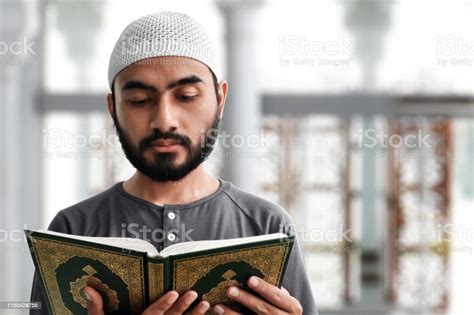 Muslim Man Reading Holy Quran Stock Photo Download Image Now Islam