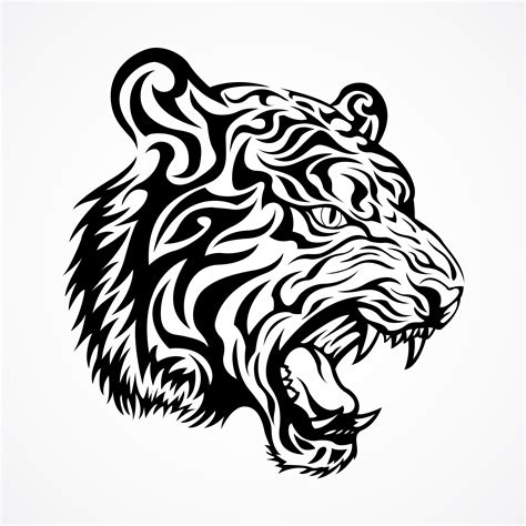Tribal Tiger Vector Art Icons And Graphics For Free Download
