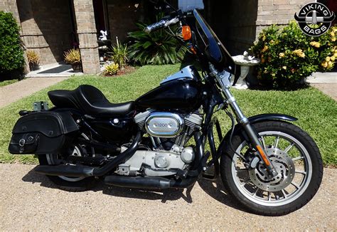 Harley Sportster 1200 Custom Motorcycle Saddlebags Char Side Pocket