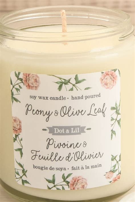 Peony And Olive Leaf Candle Candles Leaves Candle Handmade Candles