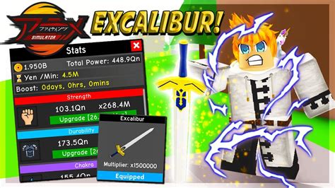 I Unlocked The New Excalibur Weapon In Anime Fighting Simulator