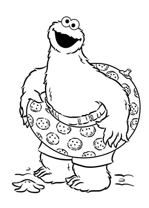 960x694 cookie monster coloring pages monster coloring pages printable. Cookie Monster At The Beach Coloring Pages : Coloring Sky