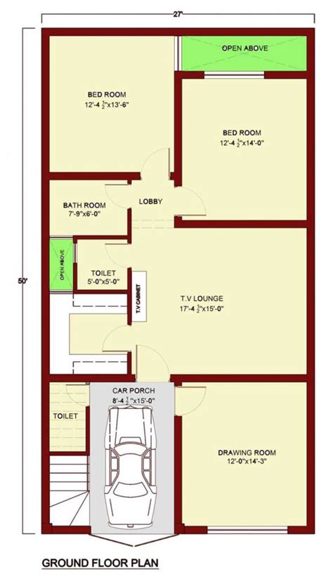 5 Marla House Map 2d Dwg Savingsgawer