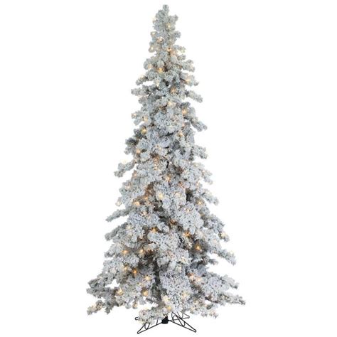 Sterling Tree Company 9 Ft Pre Lit Flocked Artificial Christmas Tree