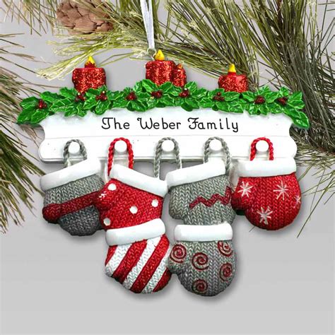 Or, give personalized ornaments as gifts to everyone on your list to. Personalized Mitten Mantle Family Christmas Ornament ...