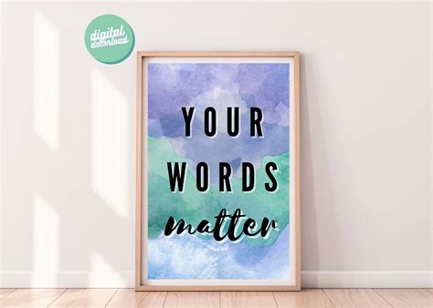 Your Words Matter Speech Therapy Poster Speech Therapy Etsy