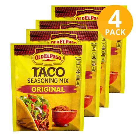 Old El Paso Taco Seasoning Mix Original 1 Oz Pack De 4 Superunico